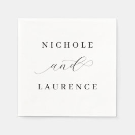 Servilleta De Papel Boda de guiones simple y elegante