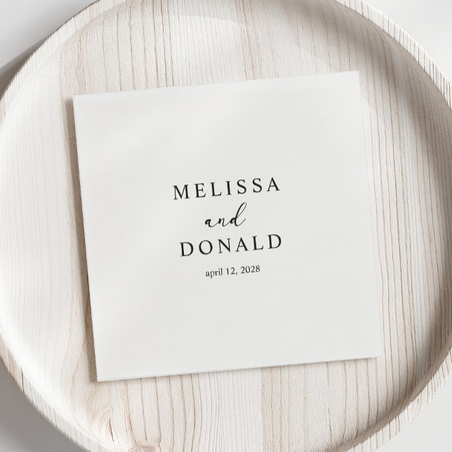 Servilleta De Papel Boda de guiones simples y negros modernos (Subido por el creador)