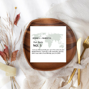 Servilleta De Papel Boda de hechos de la diversión de destino, cena de