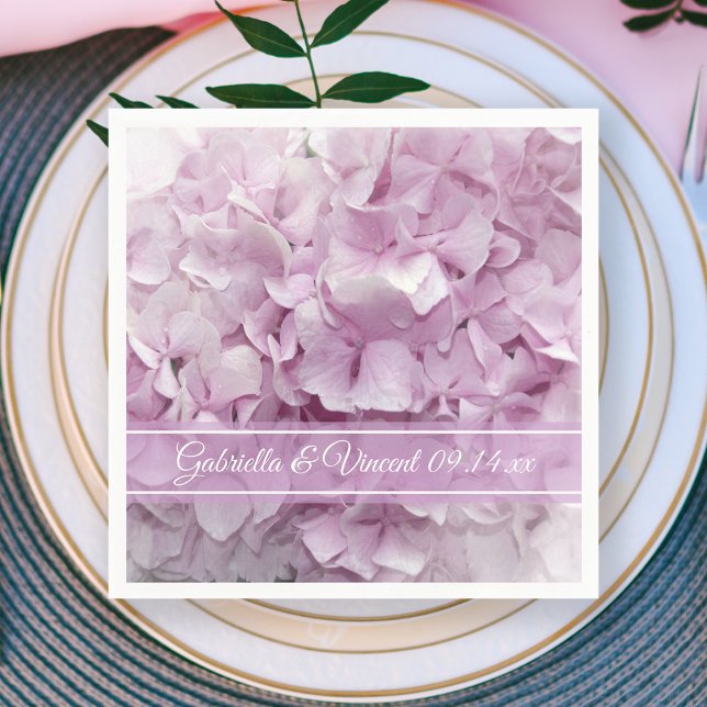 Servilleta De Papel Boda de hidrangea rosa suave (Subido por el creador)