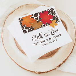 Servilleta De Papel Boda de hoja de arce de otoño enamorarse