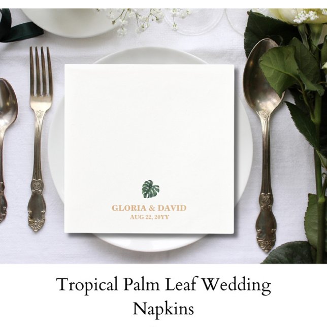 Servilleta De Papel Boda de hoja de palma tropical (Subido por el creador)