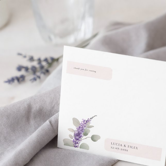 Servilleta De Papel Boda de hojas de eucalipto lavanda moderna (Subido por el creador)