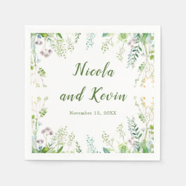 Servilleta De Papel Boda de hojas de follaje de eucalipto 