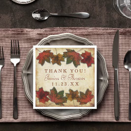 Servilleta De Papel Boda de hojas de otoño