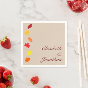 Servilleta De Papel Boda de hojas de otoño
