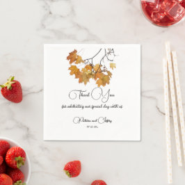 Servilleta De Papel Boda de hojas de otoño artísticas