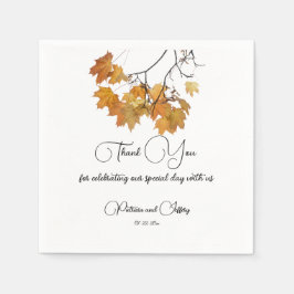 Servilleta De Papel Boda de hojas de otoño artísticas