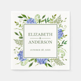 Servilleta De Papel Boda de Hortensias Azules