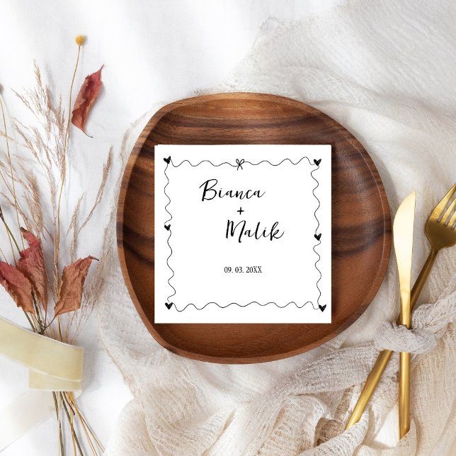 Servilleta De Papel Boda de ilustracion negro con dibujos a mano Scrib (Subido por el creador)