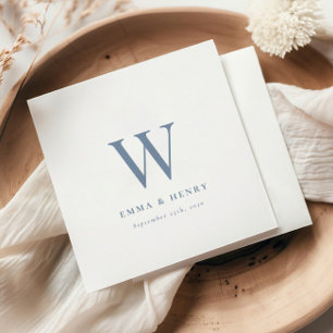 Servilleta De Papel Boda de Inicial de Apellido Clásico Elegante