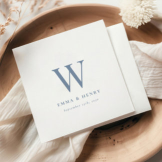 Servilleta De Papel Boda de Inicial de Apellido Clásico Elegante
