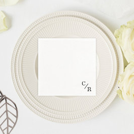 Servilleta De Papel Boda de Iniciales de Monograma Simple y Elegante