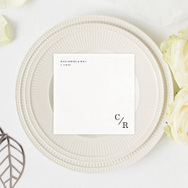 Servilleta De Papel Boda de Iniciales de Monograma Simple y Elegante