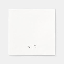 Servilleta De Papel Boda de Iniciales de Parejas Monográficas Mínimas