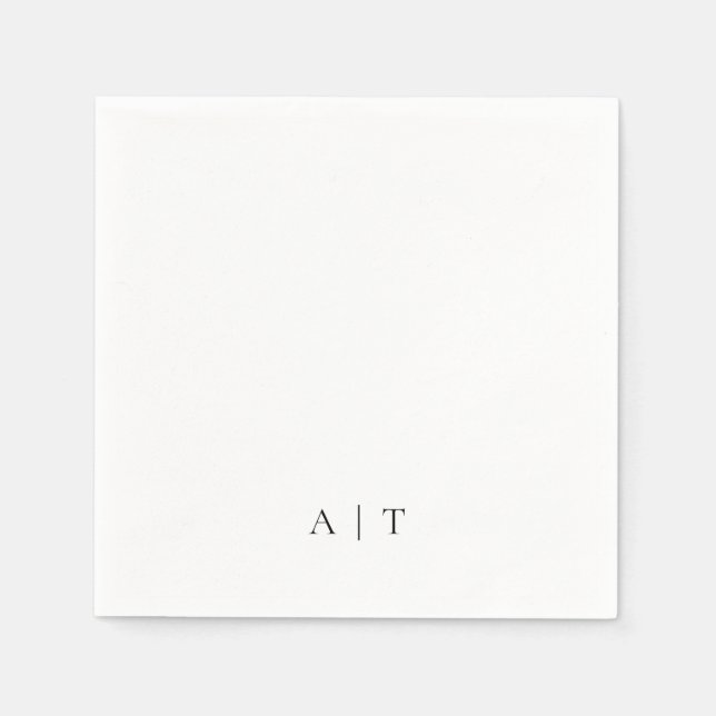 Servilleta De Papel Boda de Iniciales de Parejas Monográficas Mínimas (Anverso)