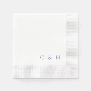 Servilleta De Papel Boda de iniciales personalizadas de lavanda
