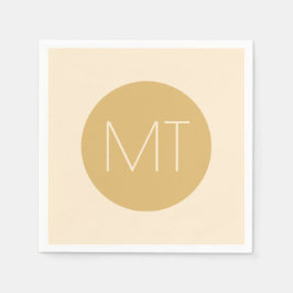 Servilleta De Papel Boda de Iniciales Tonales de Champagne Moderno