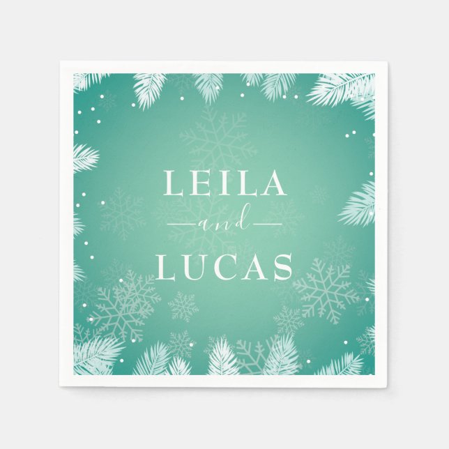Servilleta De Papel Boda de invierno (Anverso)