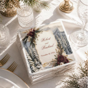 Servilleta De Papel Boda de Invierno de Lujo