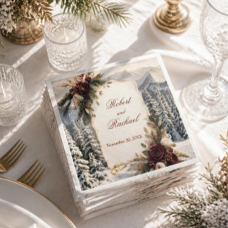 Servilleta De Papel Boda de Invierno de Lujo