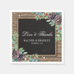 Servilleta De Papel Boda de Invierno de Navidades Rústicos
