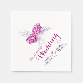 Servilleta De Papel Boda de invierno de pino azul morado