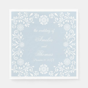 Servilleta De Papel Boda de invierno mexicana azul hielo blanco