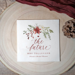 Servilleta De Papel Boda de Invierno Vegetación Nupcial Ducha de Novia