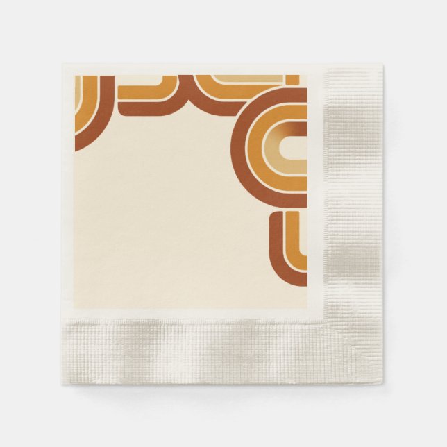 Servilleta De Papel boda de ivory Bold Retro 1970 (Anverso)