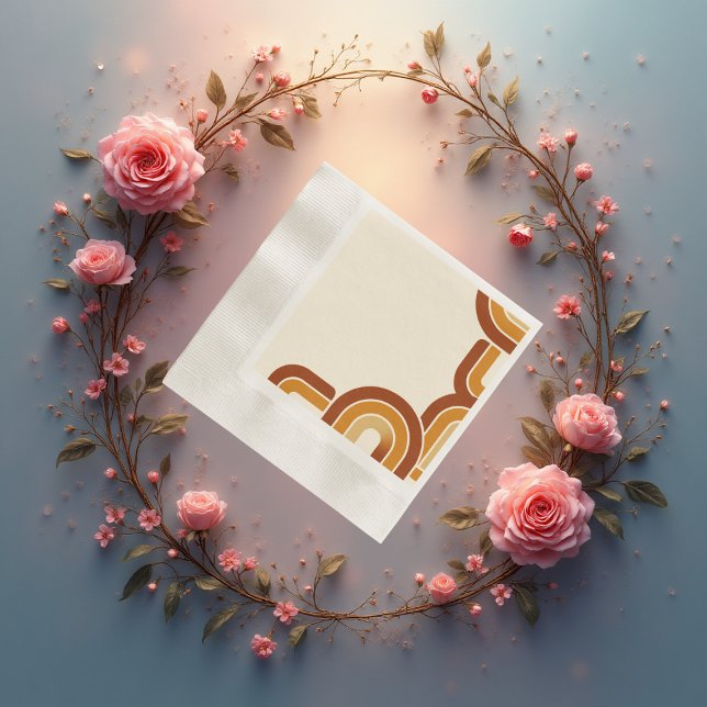 Servilleta De Papel boda de ivory Bold Retro 1970 (Subido por el creador)