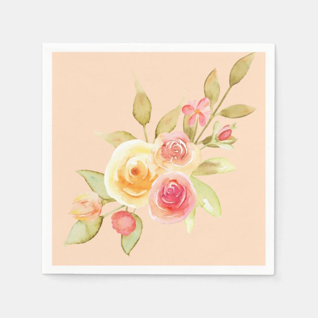 Servilleta De Papel Boda de jardín acuarela (Anverso)