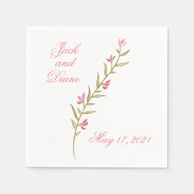 Servilleta De Papel Boda de jardín acuarela (Anverso)