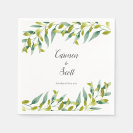 Servilleta De Papel Boda de jardín de campo con eucalipto verde