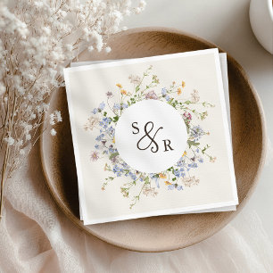 Servilleta De Papel Boda de jardín de flores silvestres de primavera c
