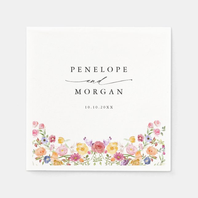 Servilleta De Papel Boda de jardín de flores silvestres de primavera c (Anverso)