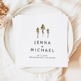 Servilleta De Papel Boda de JENNA Pine Tree Mountain en el bosque