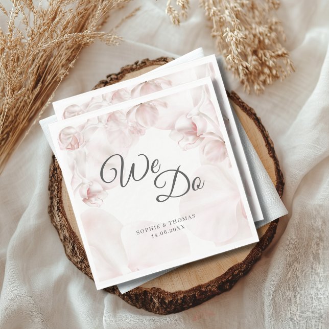 Servilleta De Papel Boda de la acuarela de orquídeas rosadas (Subido por el creador)