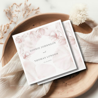 Servilleta De Papel Boda de la acuarela de orquídeas rosadas