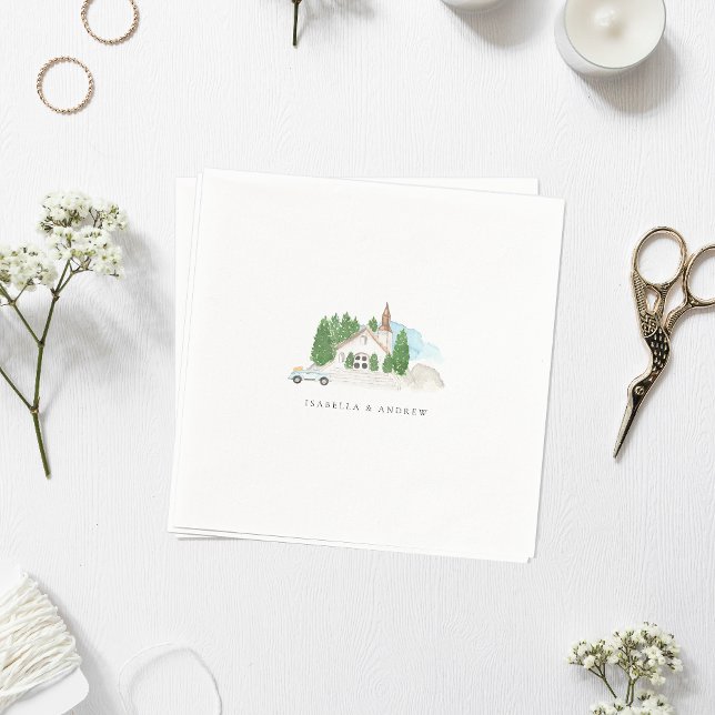 Servilleta De Papel Boda de la Casa de Acuarela de Italia (Subido por el creador)