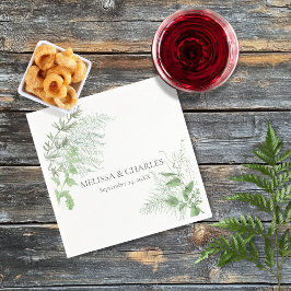 Servilleta De Papel Boda de la cena blanca rustica de fern