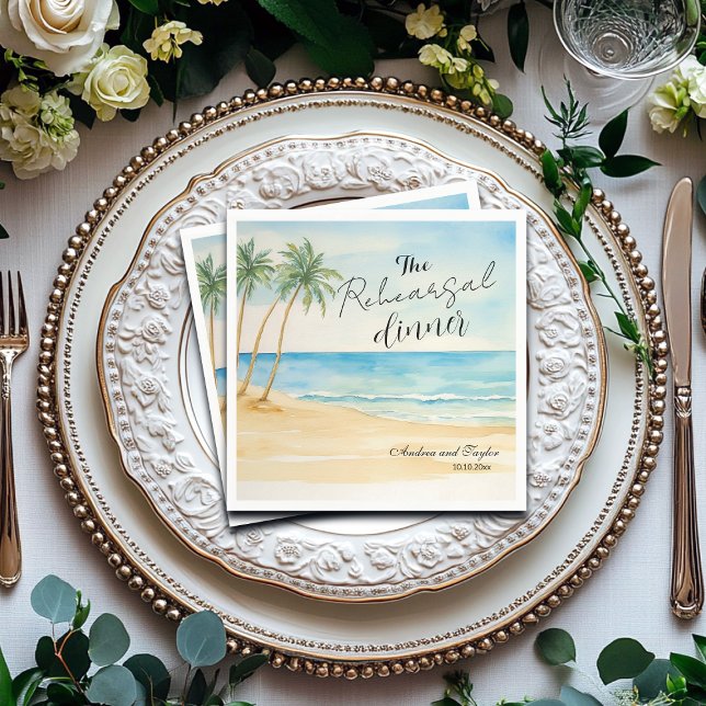 Servilleta De Papel Boda de la Cena de Playa y Palmeras (Subido por el creador)