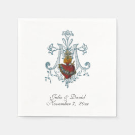 Servilleta De Papel Boda de la Cruz Maria Católica