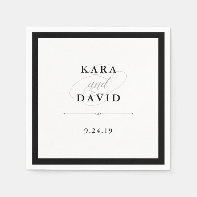 Servilleta De Papel Boda de la elegancia (Anverso)