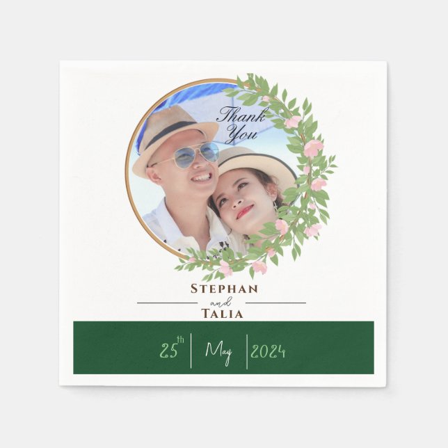 Servilleta De Papel Boda de la elegancia floral encantada (Anverso)