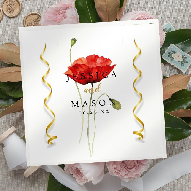 Servilleta De Papel Boda de la escritura roja  de cócteles Napkins (Subido por el creador)
