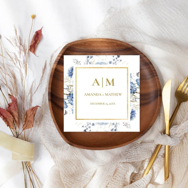 Servilleta De Papel Boda de la floración azul de la marea negra (Subido por el creador)