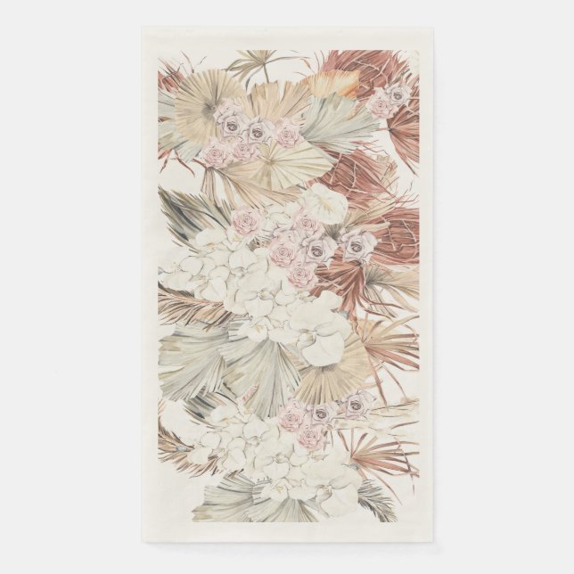 Servilleta De Papel Boda de la jungla tropical de pampas (Anverso)