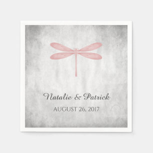 Servilleta De Papel Boda de la libélula rosa Napkins de papel