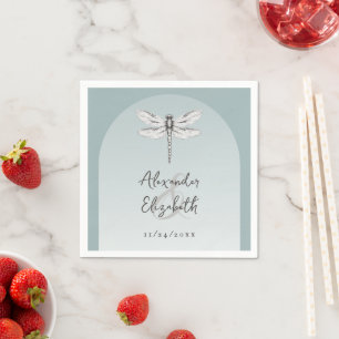 Servilleta De Papel Boda de la libélula verde azulada